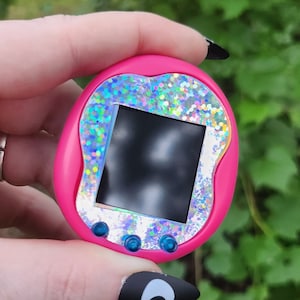 Faceplate for Tamagotchi Uni - holographic large glitter - sparkle rainbow electronic pet skin