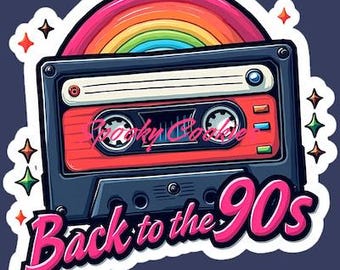 Back to the 90s Cassette Tape Sticker  for Nostalgic 90s VibesMagnet
