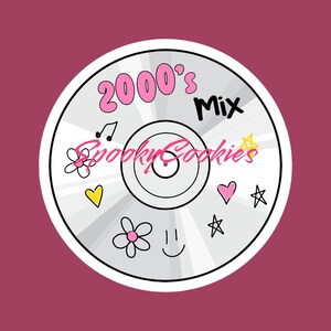 2000s Mix’ Burned CD Sticker – Retro Y2K Aesthetic Music Decal, Nostalgic Throwback Sticker