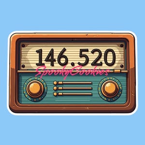 Vintage Radio Sticker with 146.520 MHz or Fridge Magnet – Ham Radio National Calling Frequency D