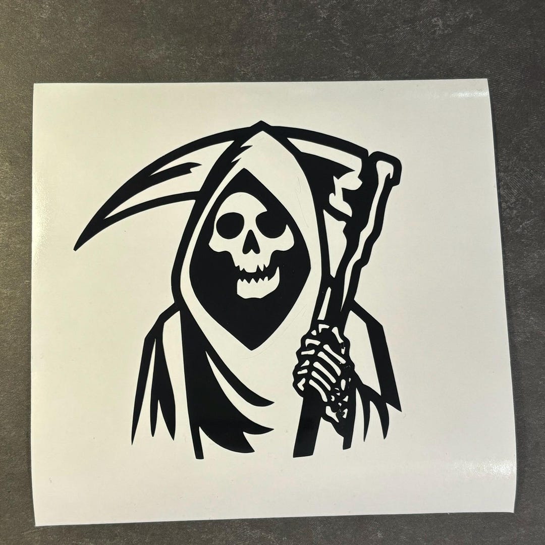 Reaper Secel Grim Reaper Decal, Spooky Vinyl Sticker for Car or Laptop, Perfect ...