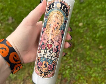 Saint Dolly Parton Prayer Candle | Dolly Inspired Candle | Country Music Gift | Dolly Parton Decor | Witchy Altar Candle | 7 Day Candle