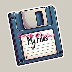 Floppy Disk &quot;My Files&quot; Sticker or Fridge Magnet  - Retro Tech, Vintage Computer, Nostalgic 90s, Digital Storage Decor, Geek Gift