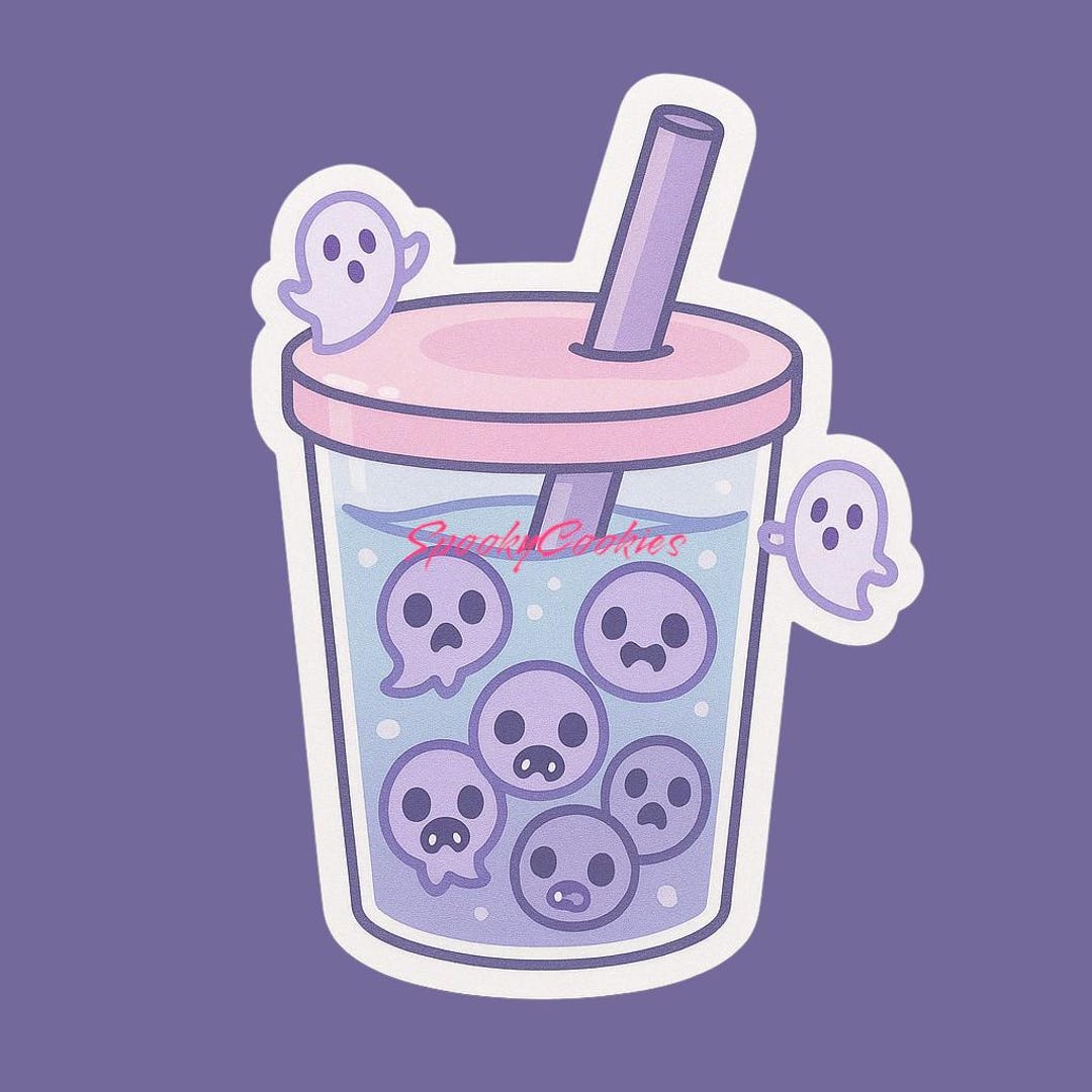 Devil Boba Possessed Boba Sticker – Haunted Bubble Tea With Ghost Pearlsmagnet - Etsy