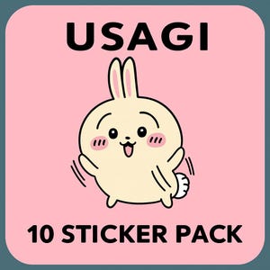 10 Pack Usagi Chiikawa Stickers - Cute Kawaii Anime Stickers, Water-Resistant Sticker Set, Japanese Character Stickers