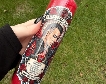 Till Lindemann Prayer Candle | Rammstein Inspired Candle | Gothic Rock Candle | Till Lindemann Fan Gift | Industrial Metal Decor