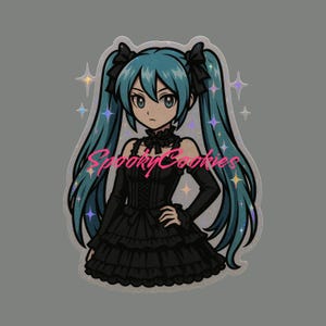 Gothic Lolita Hatsune Miku Sticker | Glossy or Holographic Stars