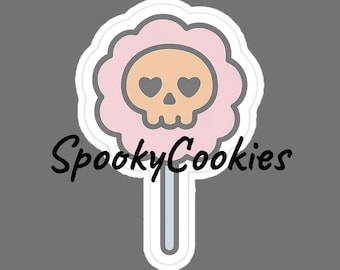 Cotton Candy Skull Sticker Magnet – Pastel Kawaii Spooky SweetMagnet