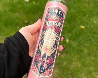Love Prayer Candle | Self Love & Attraction Candle | True Love Intention Candle | Pink Witchcraft Candle | Witchy Altar Decor