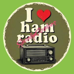 3-Inch Holographic Sticker or Fridge Magnet  | &#39;I Love Ham Radio&#39; | Fun Amateur Radio Sticker | Water-Resistant Decal for Laptops, Gear