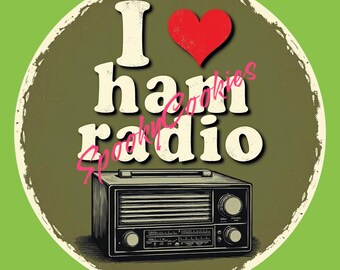 3-Inch Holographic Sticker or Fridge Magnet  | 'I Love Ham Radio' | Fun Amateur Radio Sticker | Water-Resistant Decal for Laptops, Gear