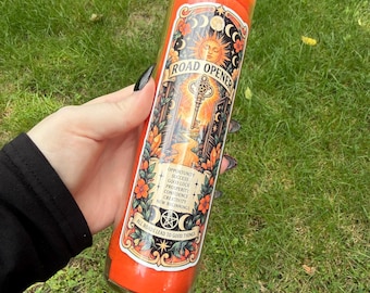 Road Opener Prayer Candle | Opportunity & Success Candle | Good Luck Intention Candle | Orange Witchcraft Candle | New Beginnings