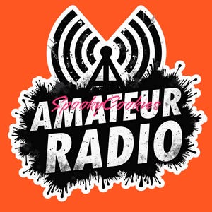 3-Inch Sticker or Fridge Magnet | &#39;Amateur Radio&#39; Antenna Design | Ham Radio Enthusiast Sticker | Water-Resistant Decal for Laptops, Gear