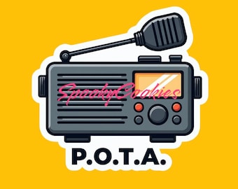 3-Inch Holographic Sticker or Fridge Magnet  | 'P.O.T.A' w/ Radio Design | Parks on the Air Ham Radio Sticker or Fridge Magnet