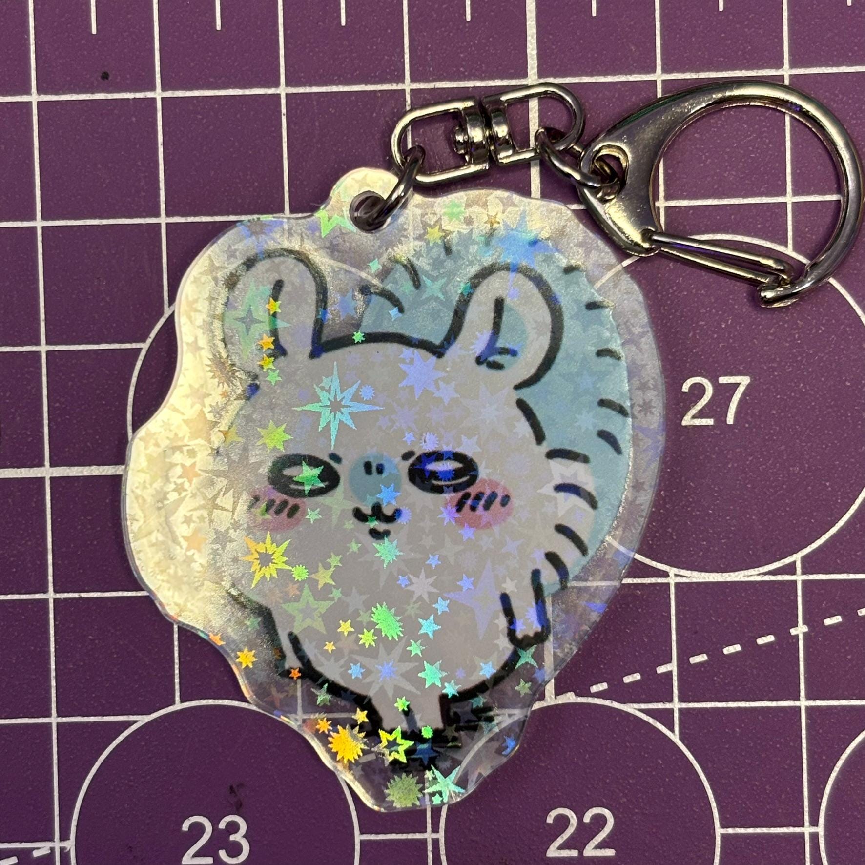 Chiikawa Holographic Momonga Keychain – 2 Inch Acrylic Charm - Etsy