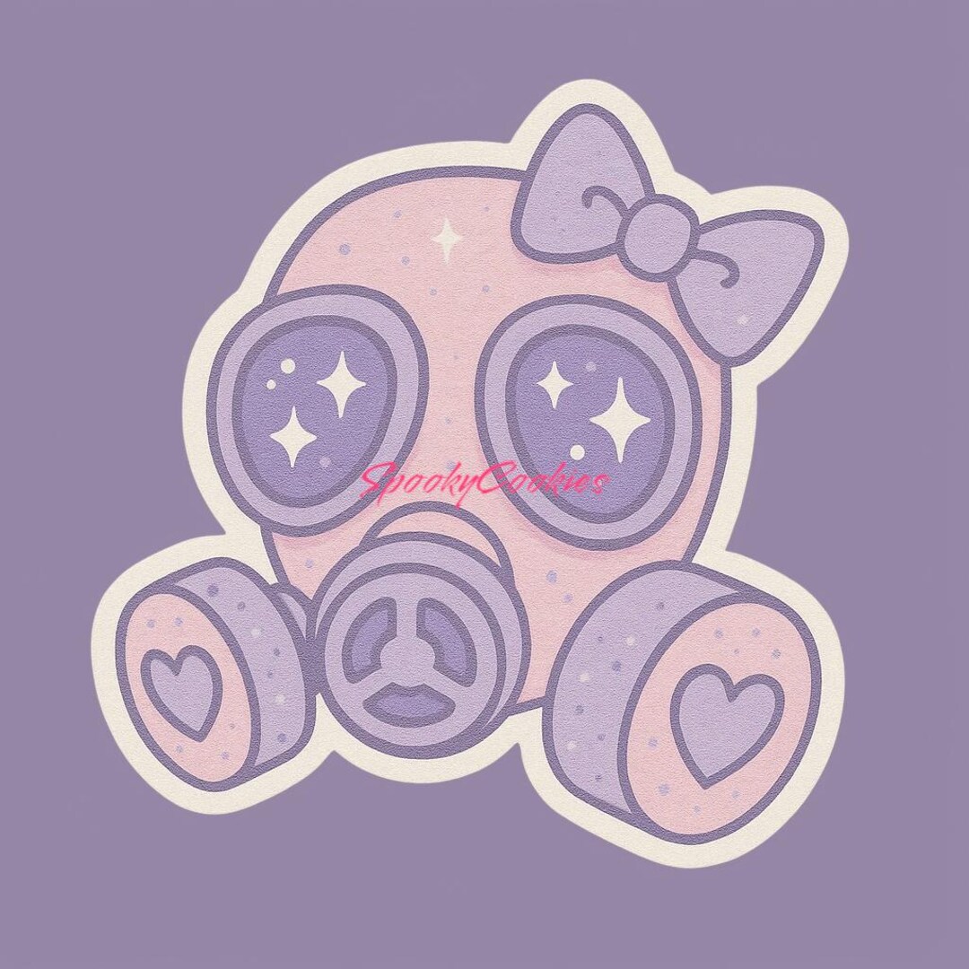 Kawaii Gas Mask Sticker Cute Apocalypse Girlcore Aestheticmagnet Etsy