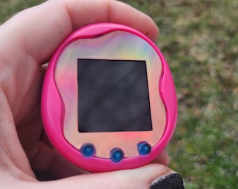 Faceplate for Tamagotchi Uni - Rose Gold rainbow holographic - sparkle rainbow electronic pet skin