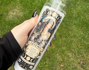 Artemis Goddess Prayer Candle | Greek Goddess Altar Candle | Moon Goddess Candle | Witchcraft Altar Decor | Pagan Witch Gift