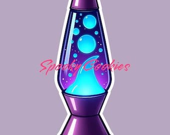 Purple and Blue Lava Lamp Sticker  - Retro 70s Design, Colorful Home Decor, Vintage Aesthetic, Hippie VibesMagnet