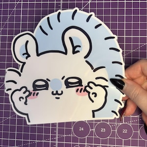 Momonga Peeker Sticker – 6 Inch Glossy Waterproof Vinyl Decal, Chiikawa Car Window or Laptop Sticker