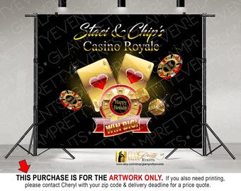 Las Vegas Theme 50th Birthday Casino Backdrop, any age birthday 10ftx8ft backdrop, Casino Party Decor, red black gold - Style Name: MALCOLM