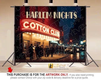 Cotton Club Harlem Nights 10ftx8ft Backdrop Artwork, Artwork for Great Gatsby Speakeasy Backdrop, Roaring Twenties Backdrop - Style: BILLYE