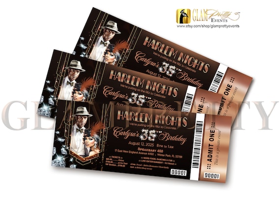 Artwork for Harlem Nights Event Tickets rose gold, Art Deco Great Gatsby Speakeasy, Renaissance - Printable or Printed - Style Name: CARLY