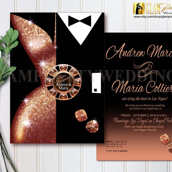 Las Vegas Wedding Invitations - Etsy