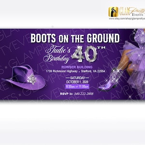 Boots on the Ground Party invitation, Where Dem Fans At Line Dancing party flyer invite Cowgirl Rodeo Diva Invitation, Style Name: CISCO