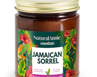 Jamaican Sorrel 9 oz Scented Soy Candle | Jamaican Sorrel |Hibiscus | 100% Phthalate-Free, Vegan, Non Toxic, and Eco-friendly