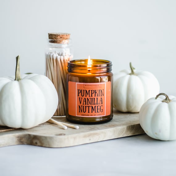 Cozy Fall PUMPKIN VANILLA NUTMEG Hand Poured Scented Soy