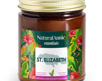 ST. ELIZABETH Jamaica 9 oz Scented Soy Candle || Sweet Ripe Guava Candle || Natural Soy Wax Candle || Scented Soy Candle