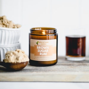 BROWN SUGAR RUM Scented Soy Candle 4 oz or 9 oz | Cozy  Home and Kitchen Decor |Winter Home Decor