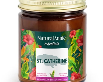 ST. CATHERINE Jamaica 9 oz Scented Soy Candle || Fresh Garden Mint Candle || Natural Soy Wax Candle || Scented Soy Candle