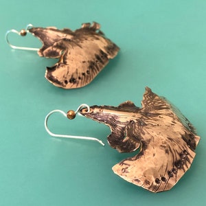 Copper Pine Cone Scale Earrings