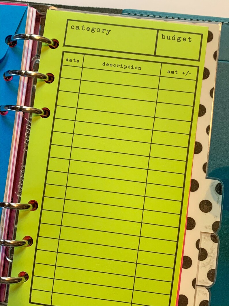 cash envelopes for personal size planner holepunched dave etsy