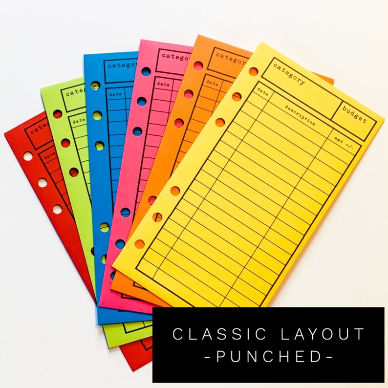 cash envelopes for personal size planner holepunched dave etsy