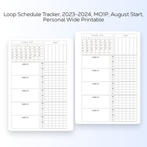 Loop Schedule Tracker, 2023-2024, MO1P, Personal Wide/FC Compact Printable