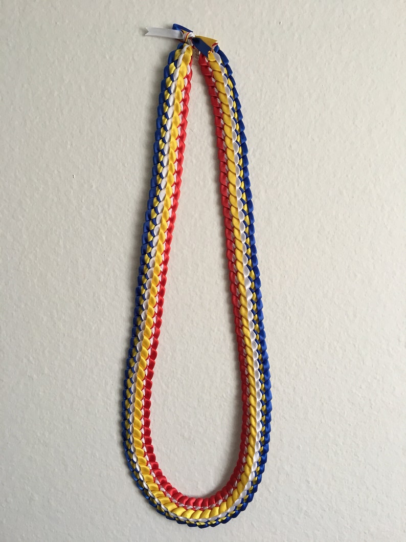 Double Braided Satin Ribbon Lei for Graduation Day and Other Special Occasions GRADUATION SPECIAL Customizable