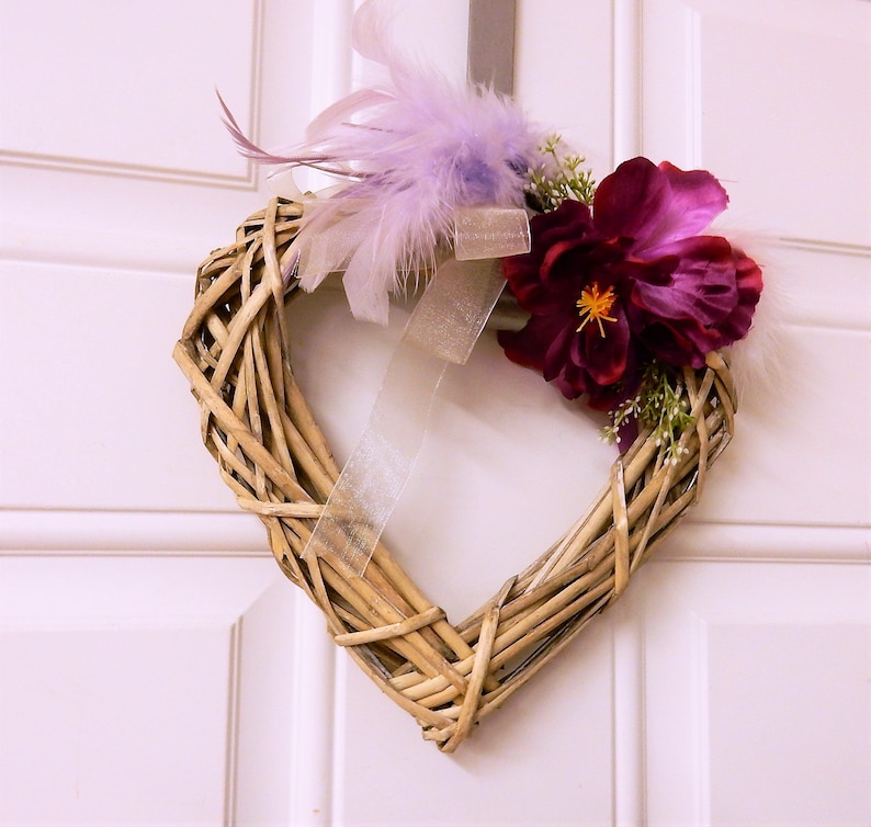 Willow Heart Wreath Woven Heart Wreath Window Decoration Etsy