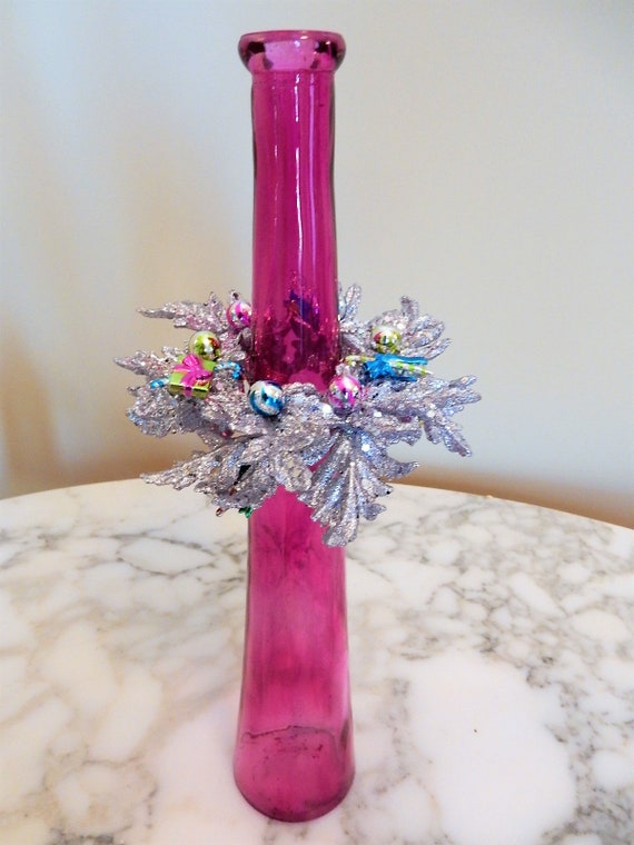 Holiday Table Decor 5 Silver Leaf Wreath Door Handle Etsy