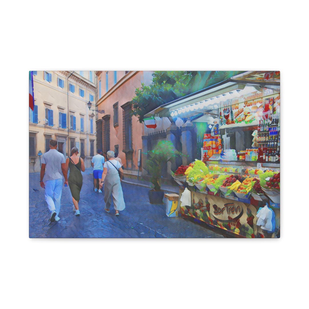 Morning Walk in Rome Canvas Print - Etsy