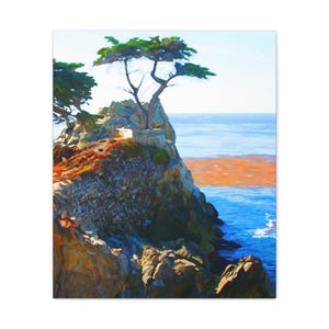 Eenzame cipres van Pebble Beach | Canvasafdruk