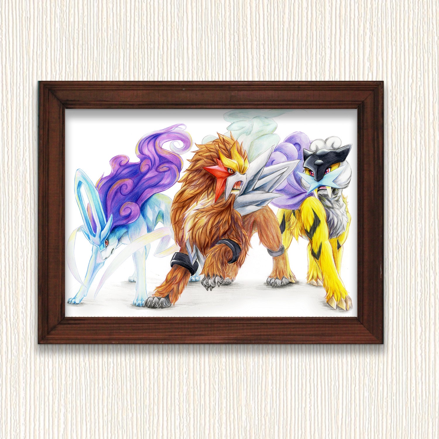 Entei Raikou Suicune Glas in Lood / Aangepaste Holografische 