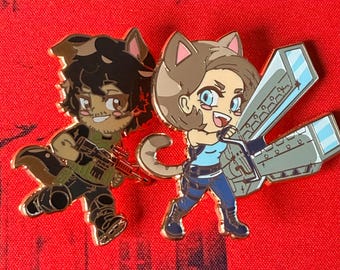 RE3: Kitty edition enamel pins