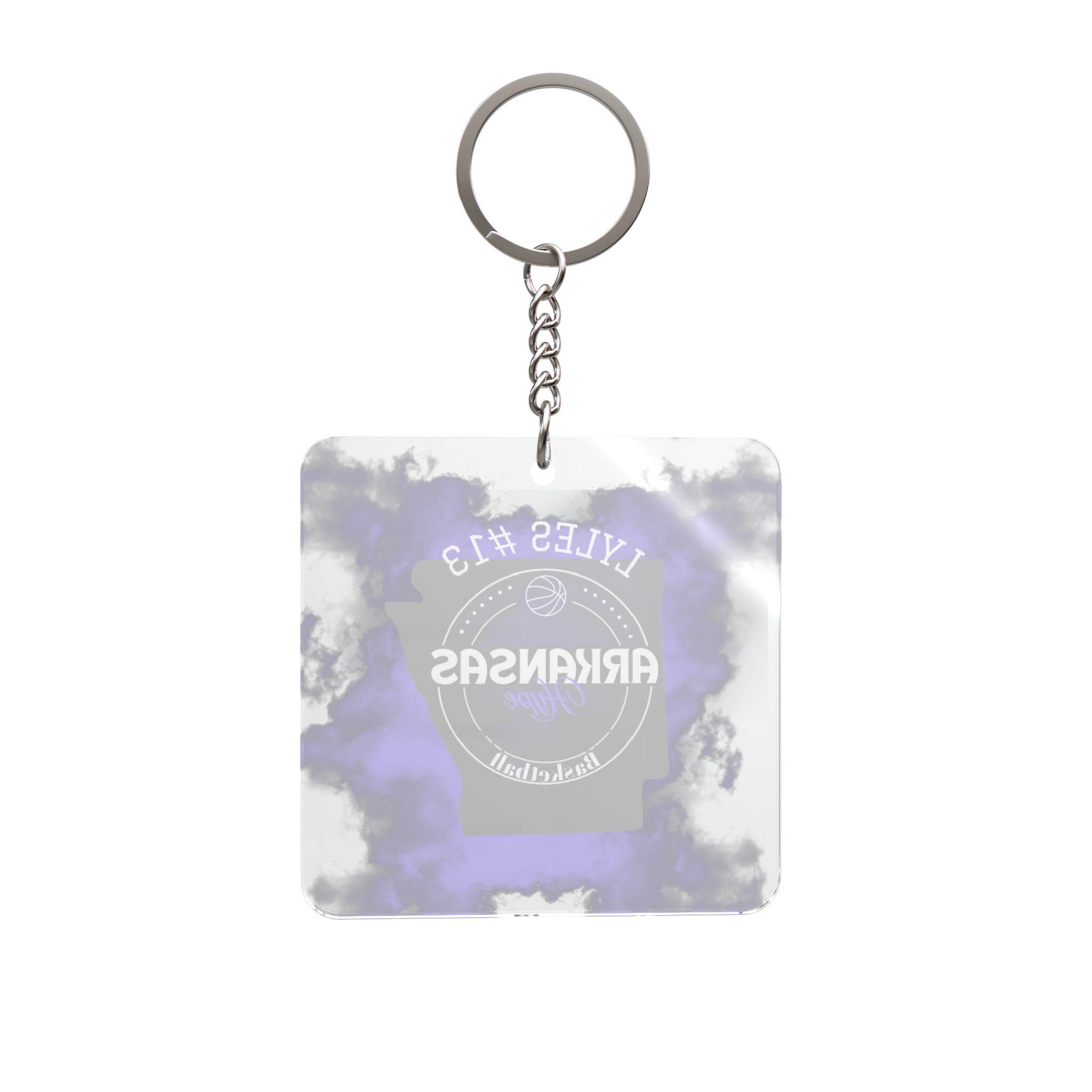 Arkansas Hype Basketball Square Keychain - Etsy