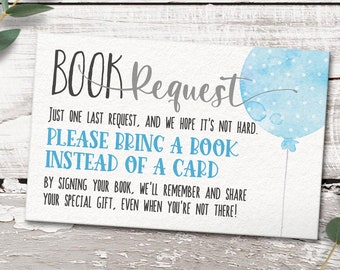 Baby Shower Book Request Card Printable INSTANT DOWNLOAD | Etsy