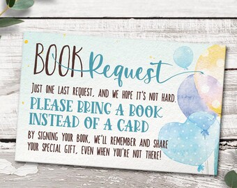 Baby Shower Book Request Card Printable INSTANT DOWNLOAD - Etsy