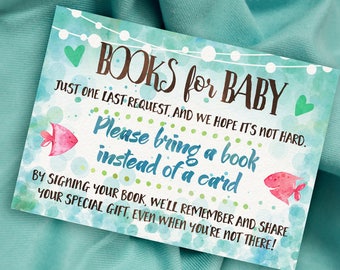 Under the Sea Book Request Card, Baby Shower Printable, INSTANT DOWNLOAD digital file- os1