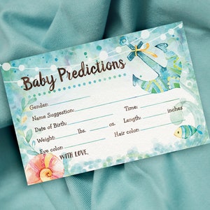 Prédictions de bébé imprimable, activité baby shower sur le thème de l'océan, TÉLÉCHARGEMENT IMMÉDIAT - os1